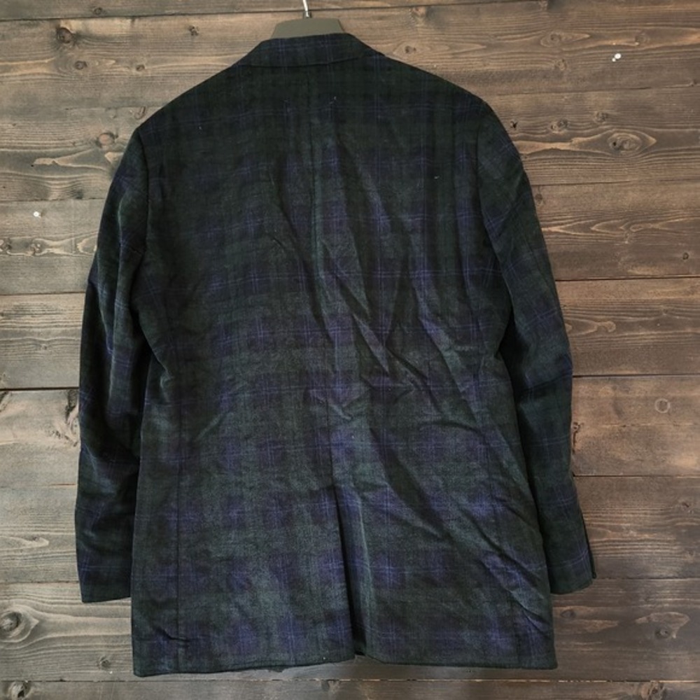 Saddlebred Corduroy Sports Coat Men's 44L Green Tartan Plaid Preppy Holiday - Picture 4 of 13